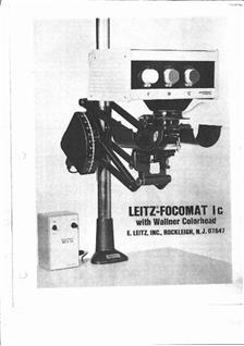 Leica Focomat 2 c manual. Camera Instructions.